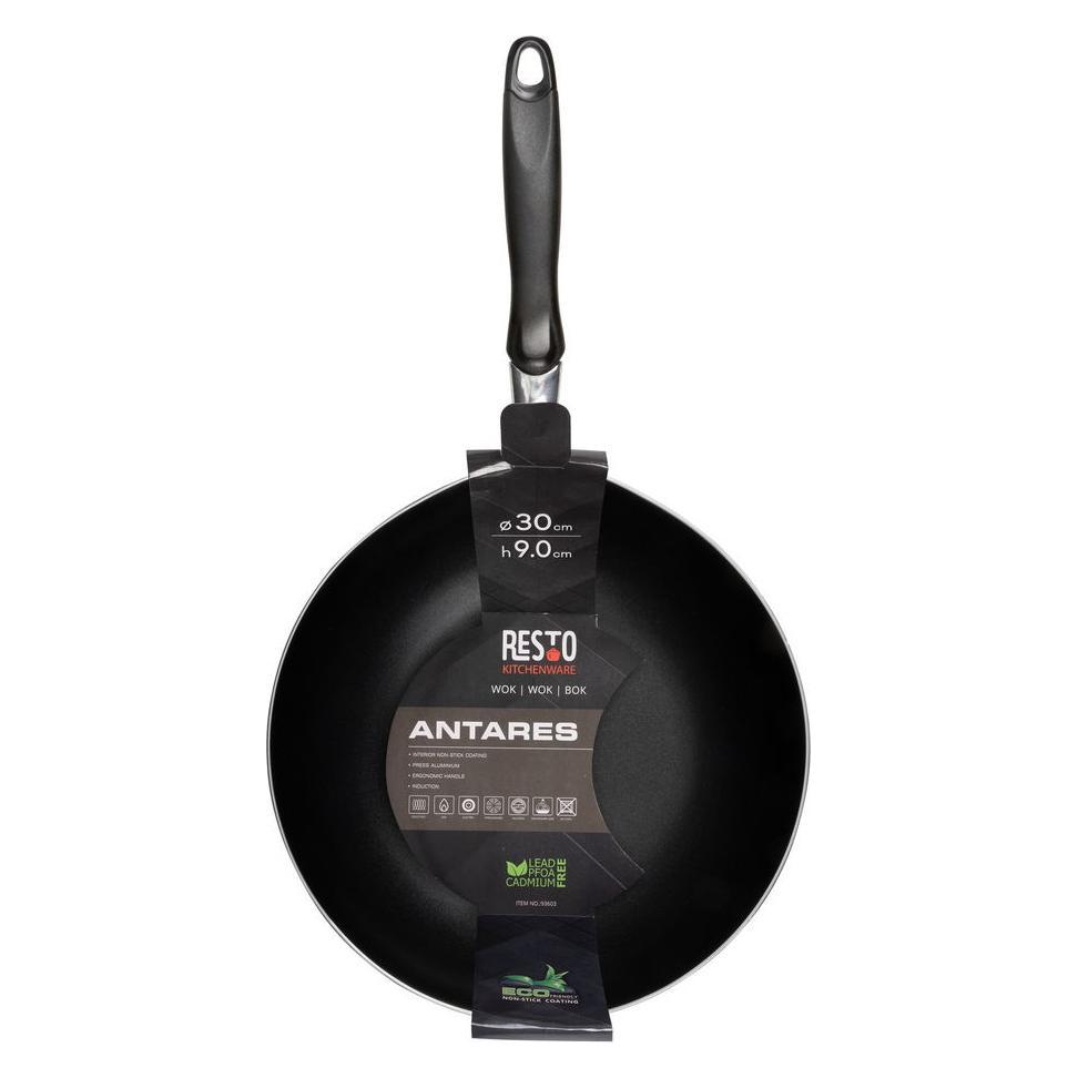 Resto WOK D30 H9,0CM/93603 (Wok Pfanne, Aluminium, 30 x 9 cm) (93603)