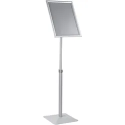 Infoständer A3 PREMIUM höhenverstellbar mit Klapprahmen silber, Aluminium, Metall, Kunststoff