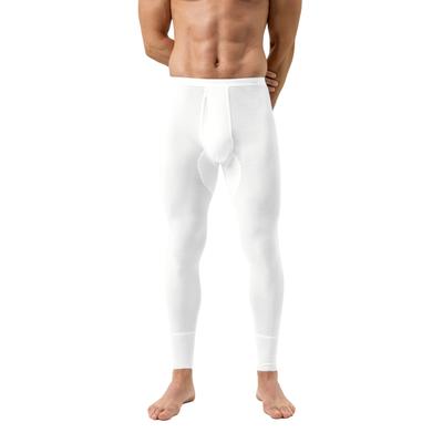 Lange Unterhose MEY "NOBLESSE", Herren, Gr. XL, Feinripp, weiß, Feinripp, Obermaterial: 100% Baumwolle, unifarben, körpernah, Unterhosen Lange Unterhose, mit weichen Beinabschlüssen