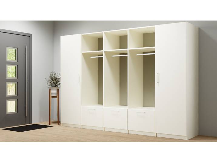 Breiter Kleiderschrank nach Maß Premium Dekore Creme