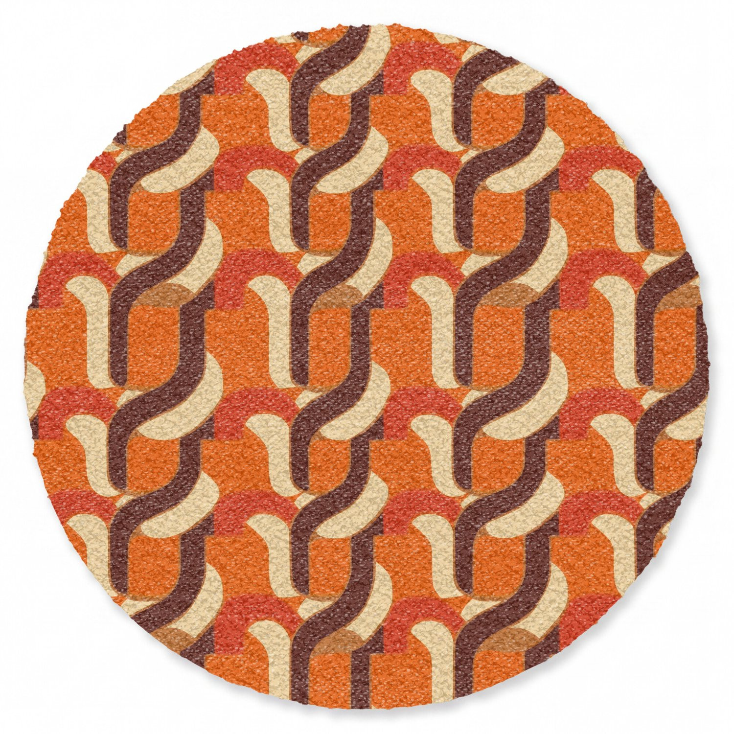 MuchoWow Ronde Deurmat Retro Modern Kleurrijk - Diameter: 120 cm