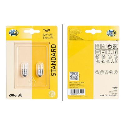 Hella Glühlampe, Positions-/Begrenzungsleuchte [Hersteller-Nr. 8GP002067-123] für Mercedes-Benz, Chrysler, Lada, Land Rover, Mitsubishi, Trabant, Skod