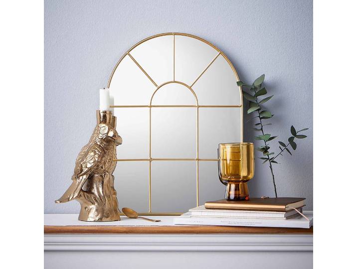 Miroir fenêtre 30 x 40cm Doré/Doré Fer verni / Verre 30 x 40cm