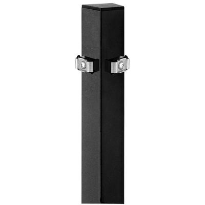 Eckpfosten ALBERTS "Doppelstabmattenzaun", grau (anthrazit), H:175cm T:6cm, Stahl, Zaunpfosten, inkl. Klemmlasche, anthrazit, Höhe: 120 - 200 cm
