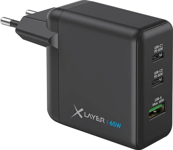 65 Watt XLAYER Powercharger 65W Ladeadapter schwarz,