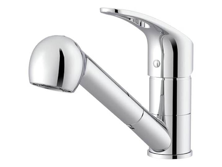 Lenz NIEDERDRUCK Küchenarmatur KELA Chrom – Herausziehbare Geschirrbrause Spültischarmatur mit 2 Strahlarten, Nickelfreie Wasserwege, Für drucklose Untertischgeräte oder Boiler, 44840302