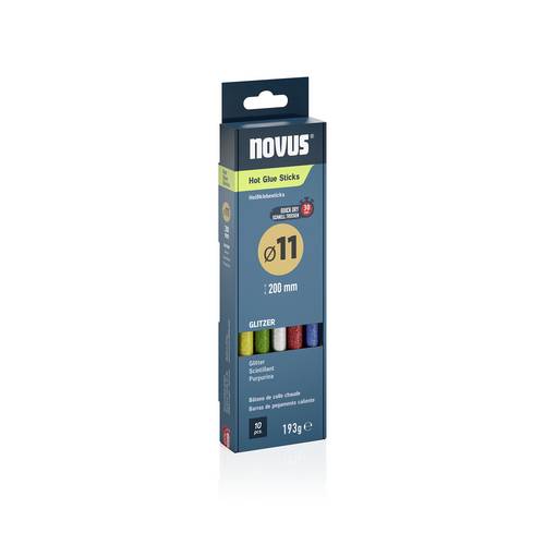 Novus Tools Heißklebesticks 11mm 200mm Bunt mit Glitzer 10St.