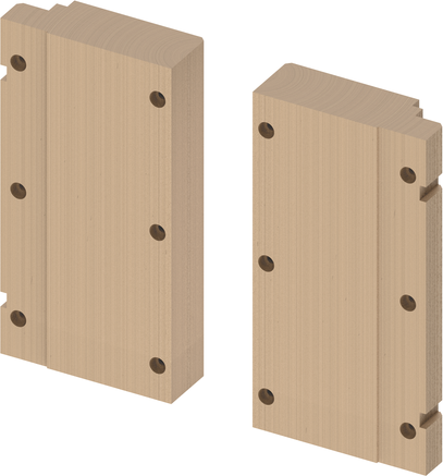 Tece profil Holzplattenset zur Aufnahme von Stützklappgriffen, 9042008 9042008