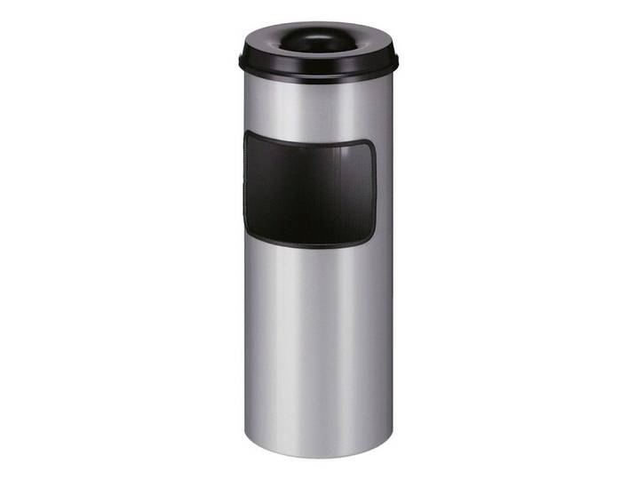 PROREGAL® Aschenbecher Runder Kombiascher mit feuerlöschendem Oberteil, 30L, Silber
