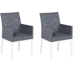 GARTENSTUHL 2er-Set Aluminium grau Bacoli