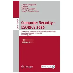 Computer Security – ESORICS 2026, Fachbücher von Angelo Spognardi, Kun Sun, Luigi V. Mancini, Fabio De Gaspari