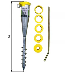 Alberts® Einschraub-Bodenhülse für Rohre 25-65 mm ⌀, fvz, Gesamtlänge 560 mm,VE 8 St.