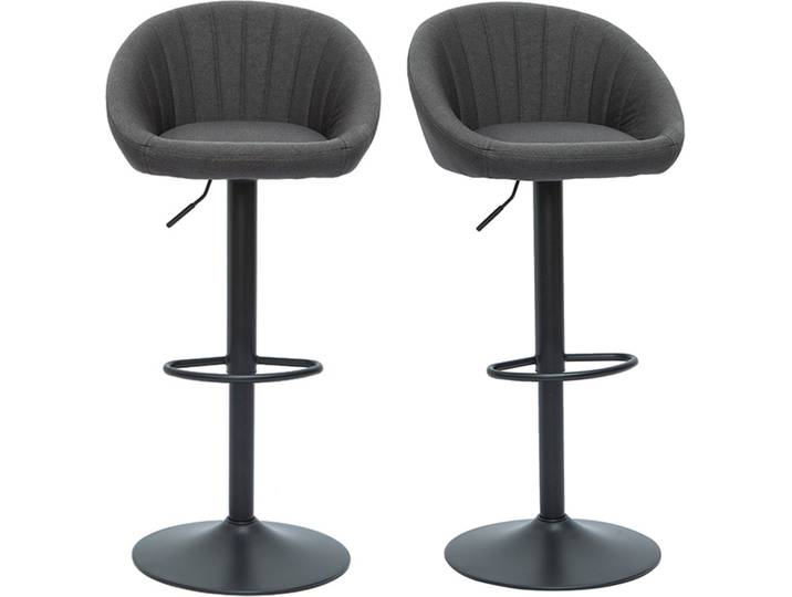 Tabourets de bar réglables design gris anthracite (lot de 2) SHERU