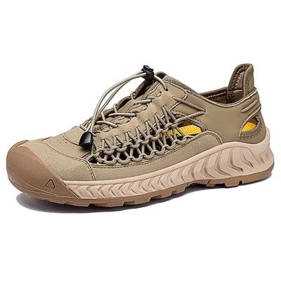 Herren-Sneaker rot und beige Sportschuhe mit strapazierfähigem Schnürsystem und bequemer Passform zum Laufen, Wandern und Abenteuer