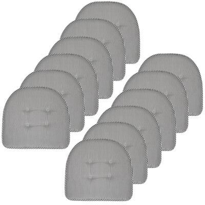 "Sweet Home Collection Pinstripe U-Shaped Memory Foam Chair Cushions 17"" x 16"""