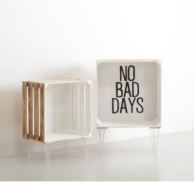 Urban Shop Nested Wooden Storage Crates, Set of 2