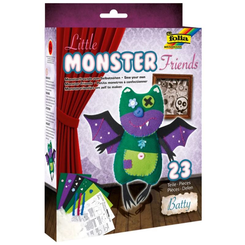 folia Nähset Monster Friends Batty mehrfarbig