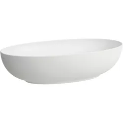 LAUFEN Il Bagno Alessi Waschtisch-Schale, ohne Überlauf, 70x38cm, inklusive Ablaufventil, H8189777571121, Farbe: Weiß Matt