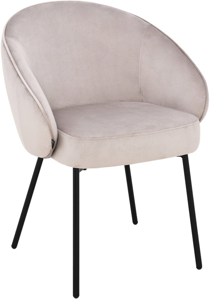 ExitoDesign OTILO Eetkamerstoel met Armleuningen - Beige Velours - Moderne Stijl