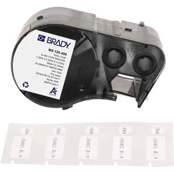 Brady, Etikettenrolle, M5-120-499, Nylongewebe, Schwarz auf weiss, 12.70 x 25.40mm, Durchmesser 9.53 mm (Deckeletike