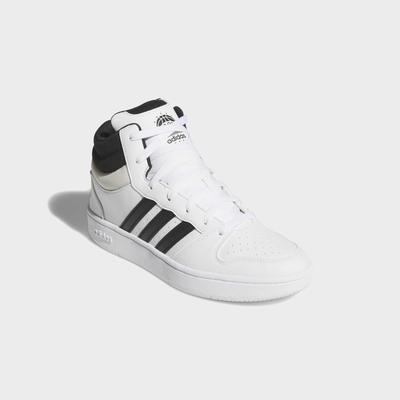 Sneaker ADIDAS SPORTSWEAR "HOOPS MID CLASSIC", Herren, Gr. 44,5, schwarz-weiß (cloud weiß, core schwarz, orbit grau), Synthetik, Schuhe Sneaker
