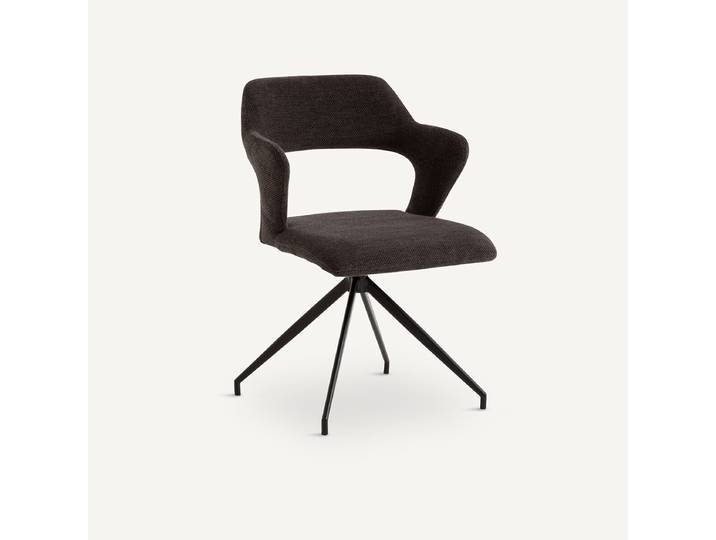 AM.PM Fauteuil de table pivotant Asyar Noir Écorce