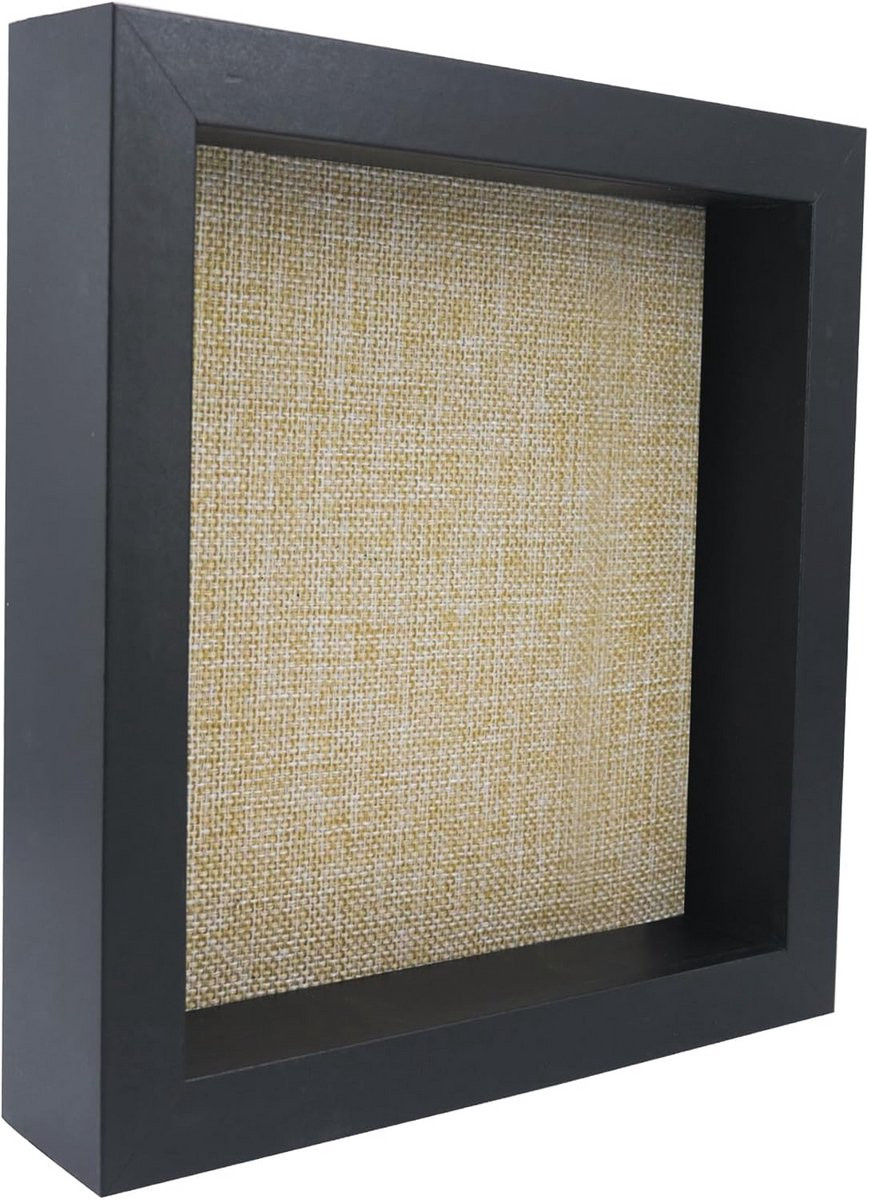 Zwarte 3D Fotolijst Schaduwbox 20x20 cm voor Memorabilia