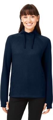 North End NE200W Women's Rhythm Waffle Cross-Neck Pullover T-Shirt in Classic Navy Blue size XL   60/40 Cotton/Polyester