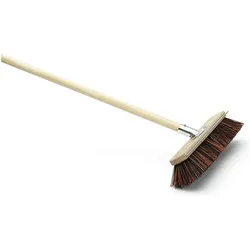 Nölle Profi Brush Outdoor Besen Triple-Mix, 40 cm mit 140 cm Stiel, Reinigungsutensil, Silber