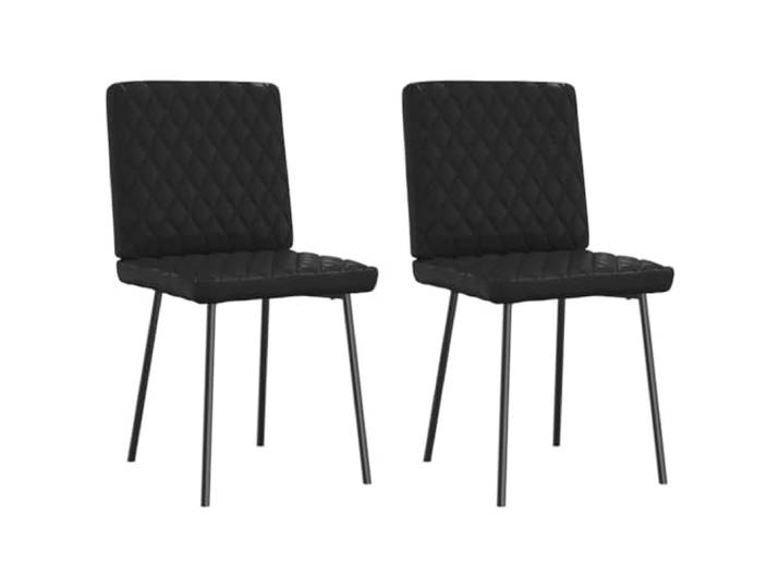 UYPTERF Esszimmerstühle 2 STK. Schwarz Kunstleder Metall und Holz Gestell, dicker Schaumstoff, schmutzabweisend, leicht zu reinigen, Esszimmer Wohnzimmer Gästezimmer
