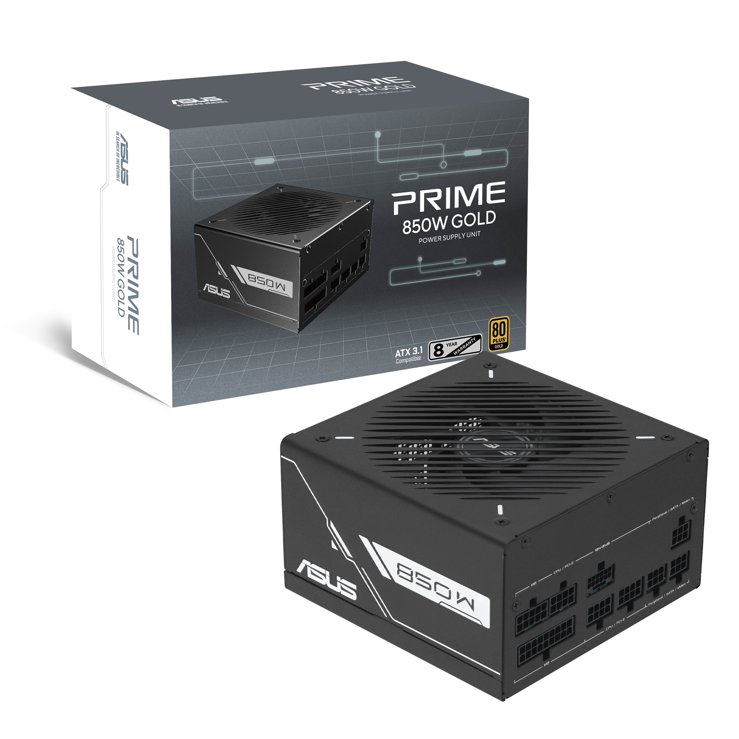 ASUS PRIME-850G-BLACK 80+Gold 850W ATX3.1 Netzteil
