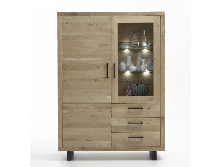 Highboard Woodstock 2-türig aus massiver Balkeneiche – Montierte Lieferung – 3%-Vorkasse-Rabatt