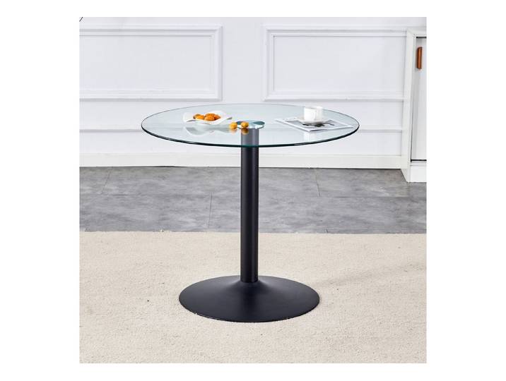 Fine Life Pro Beistelltisch Runder Glastisch, 85 cm, minimalistisch, leicht luxuriöse Atmosphäre, Ideale Wahl für stilvolle Wohnräume