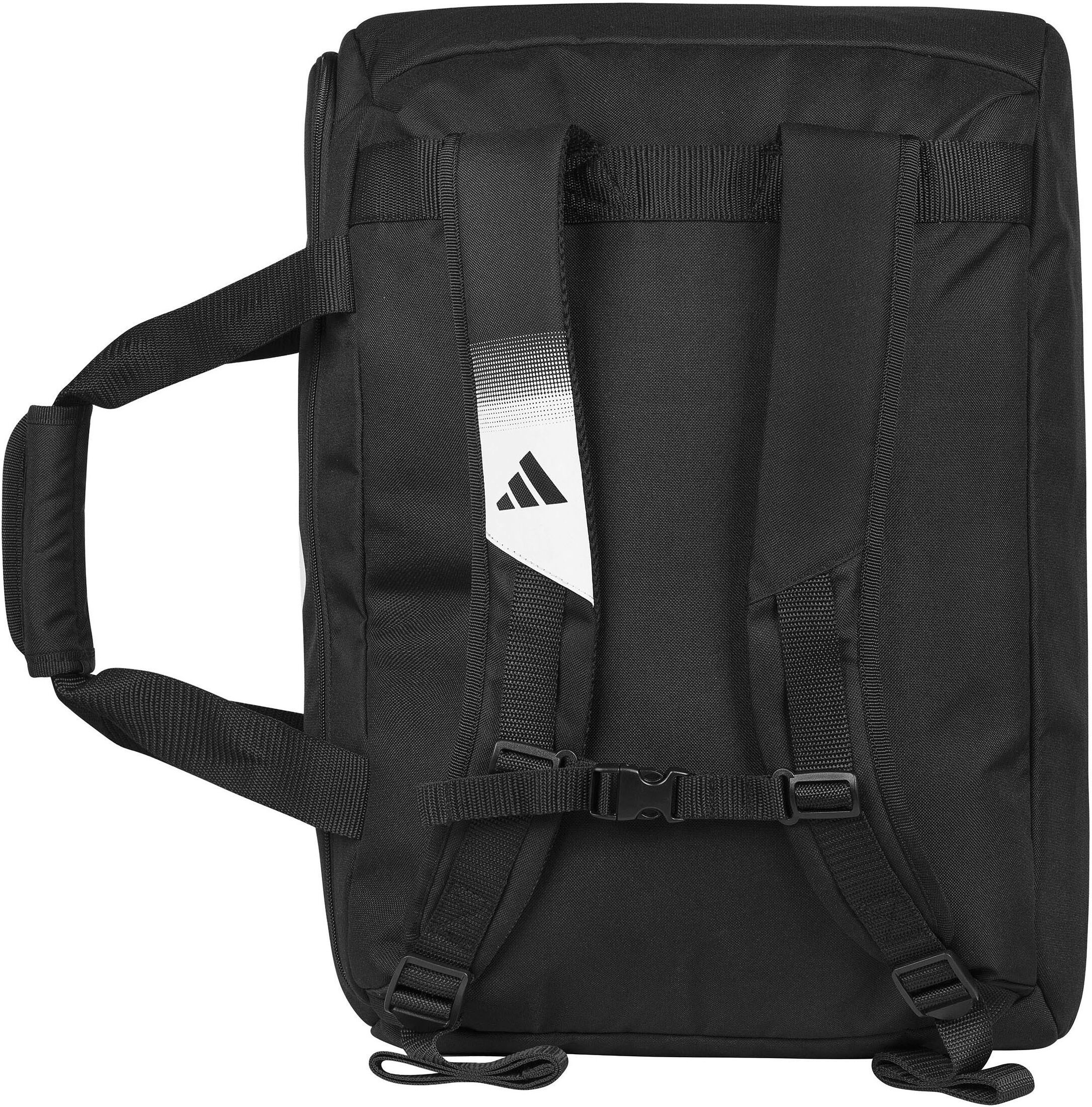 Sporttasche ADIDAS PERFORMANCE "adidas Duffle Boxing" Gr. M, schwarz-weiß (schwarz, weiß), Taschen, B/H/T: 51cm x 30,5cm x 32cm M, Polyester, Sporttasche, Belüftetes und wasserdichtes Fach, verhindert Geruchsbelästigung, B:51cm H:30,5cm T:32cm
