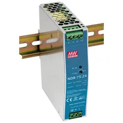 MW NDR-75-24 - Schaltnetzteil, Hutschiene, 76,8 W, 24 V, 3,2 A
