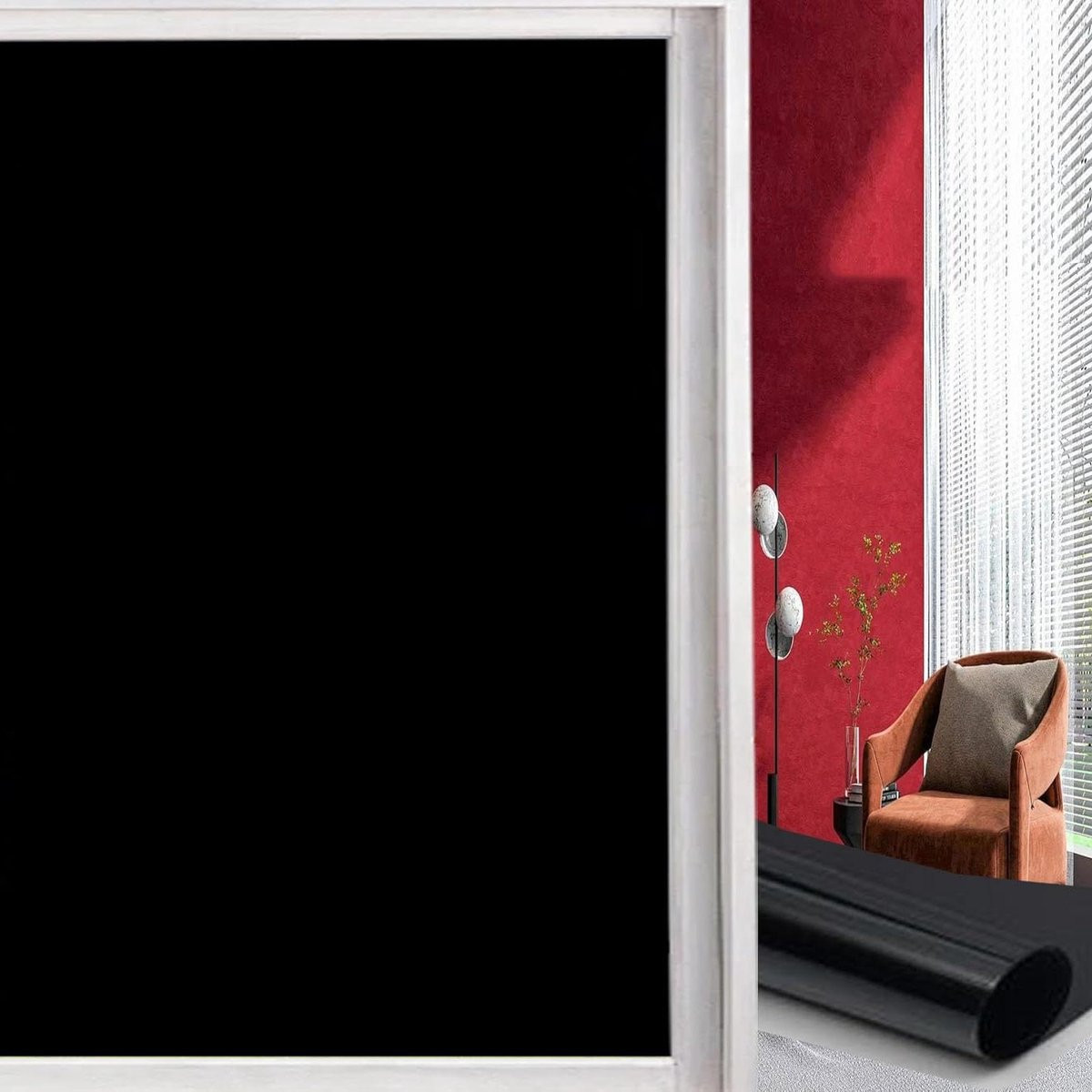 Zwarte privacy folie met eenrichtingsspiegeleffect - 89 x 200 cm