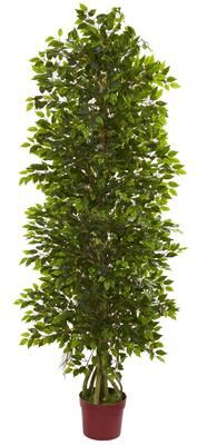 Nearly Natural 6' Four Tier Mini Ficus Artificial Tree UV Resistant (Indoor/Outdoor)