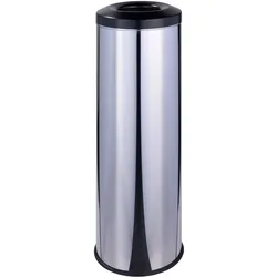SPRINTIS Gastro Mülleimer 30L, 71 cm Höhe, silber glänzend, selbstlöschender Papierkorb feuerfest und robust, runder Stahl-Abfalleimer für Innenräume, Edelstahl
