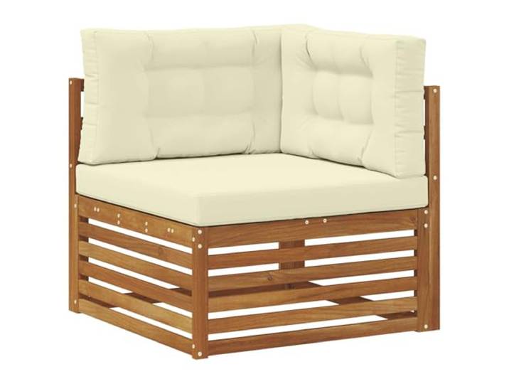 KTHLBRH Sofaset für den Außenbereich mit Kissen, 6 Stück, Natur und Creme Ecksofa, Wohnzimmer mit Kissen, Rattan, wetterfest