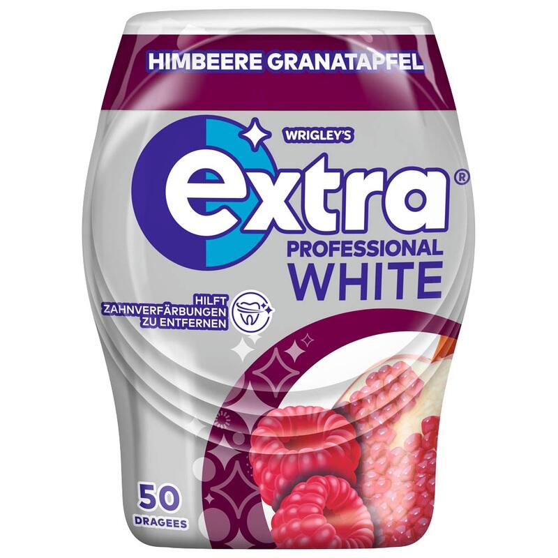 Extra® Kaugummis PROFESSIONAL WHITE Himbeere Granatapfel 452034