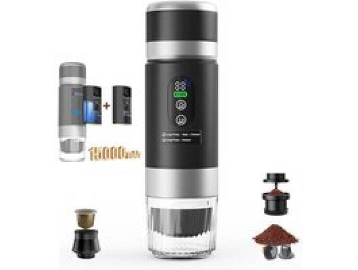 Machine À Café Portable 3 En 1 Avec 15000Mah Batterie Amovible Rechargeable Pression 20 Bar Cafetière Portable Machine À Café Exp