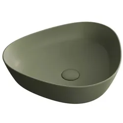 VitrA Plural Aufsatzschale 7812B475-0016 47 x 40 x 13 cm, Moos matt, asymmetrisch, ohne Überlauf/Hahnloch