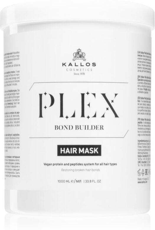 Kallos Plex Hair Mask Regenerierende Maske für beschädigtes, chemisch behandeltes Haar 1000 ml