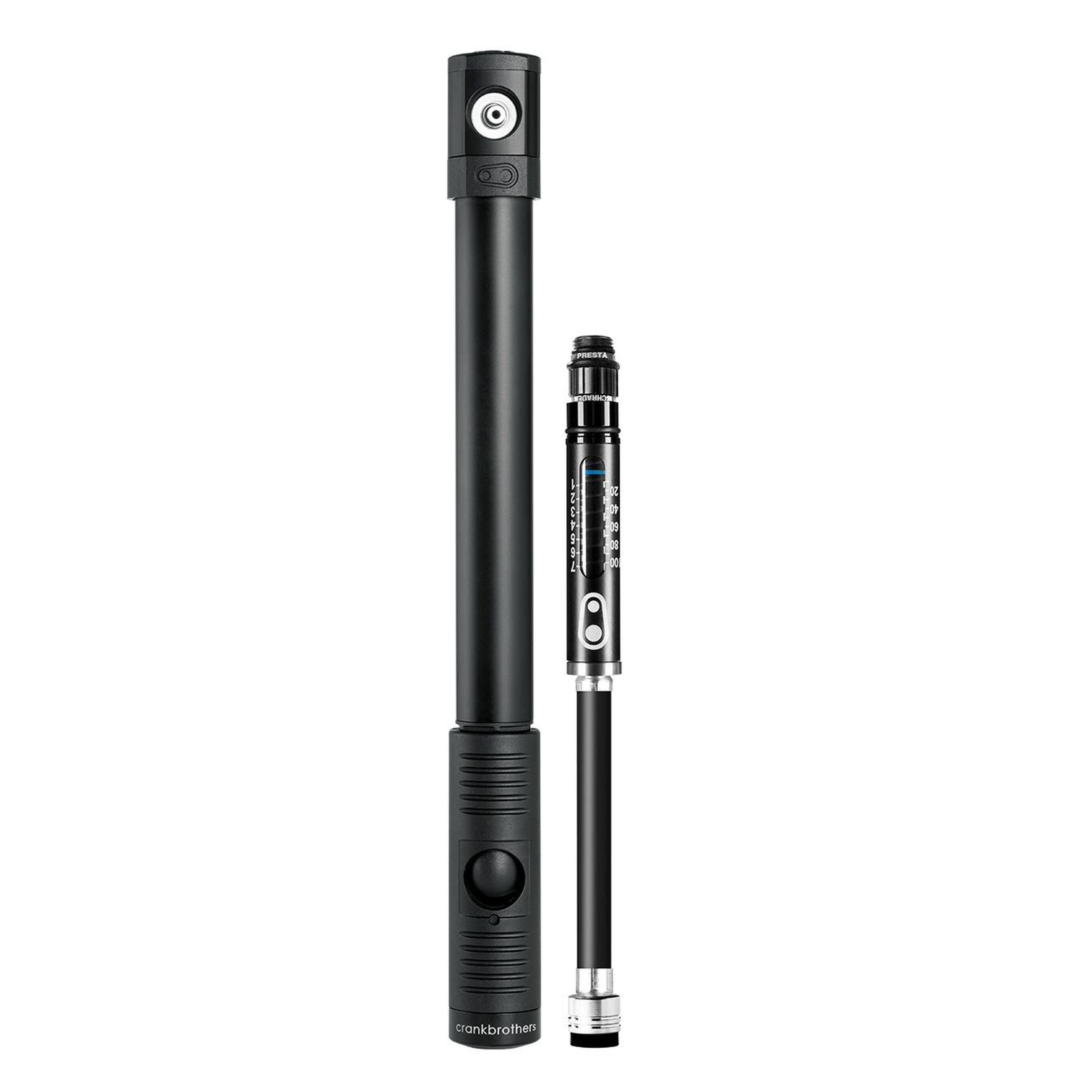 Crankbrothers Klic Handpumpe, Schlauch + Manometer, analog, black (40080715)