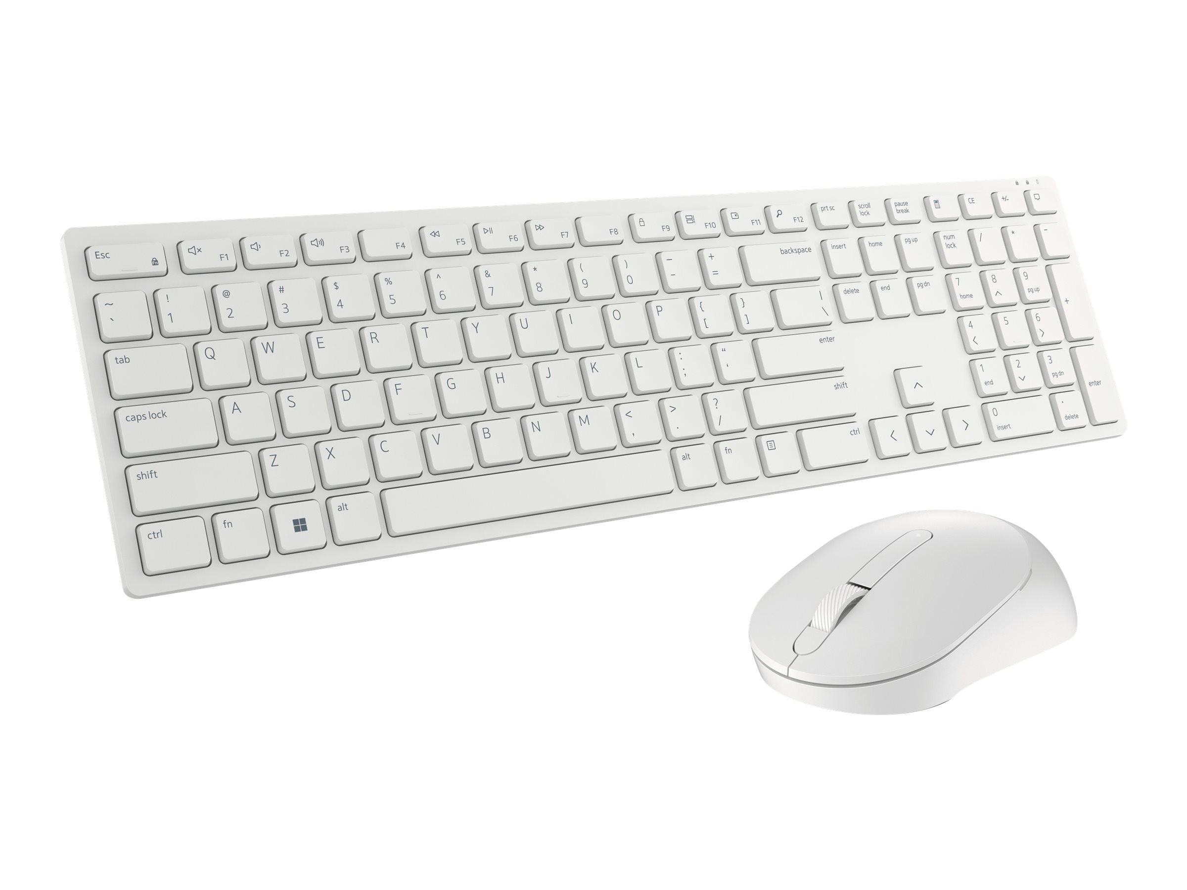 Dell Pro KM5221W Combo Weiß - 2.4Ghz, Batterie, 4000 DPI, 128-Bit-AES-Verschlüsselung