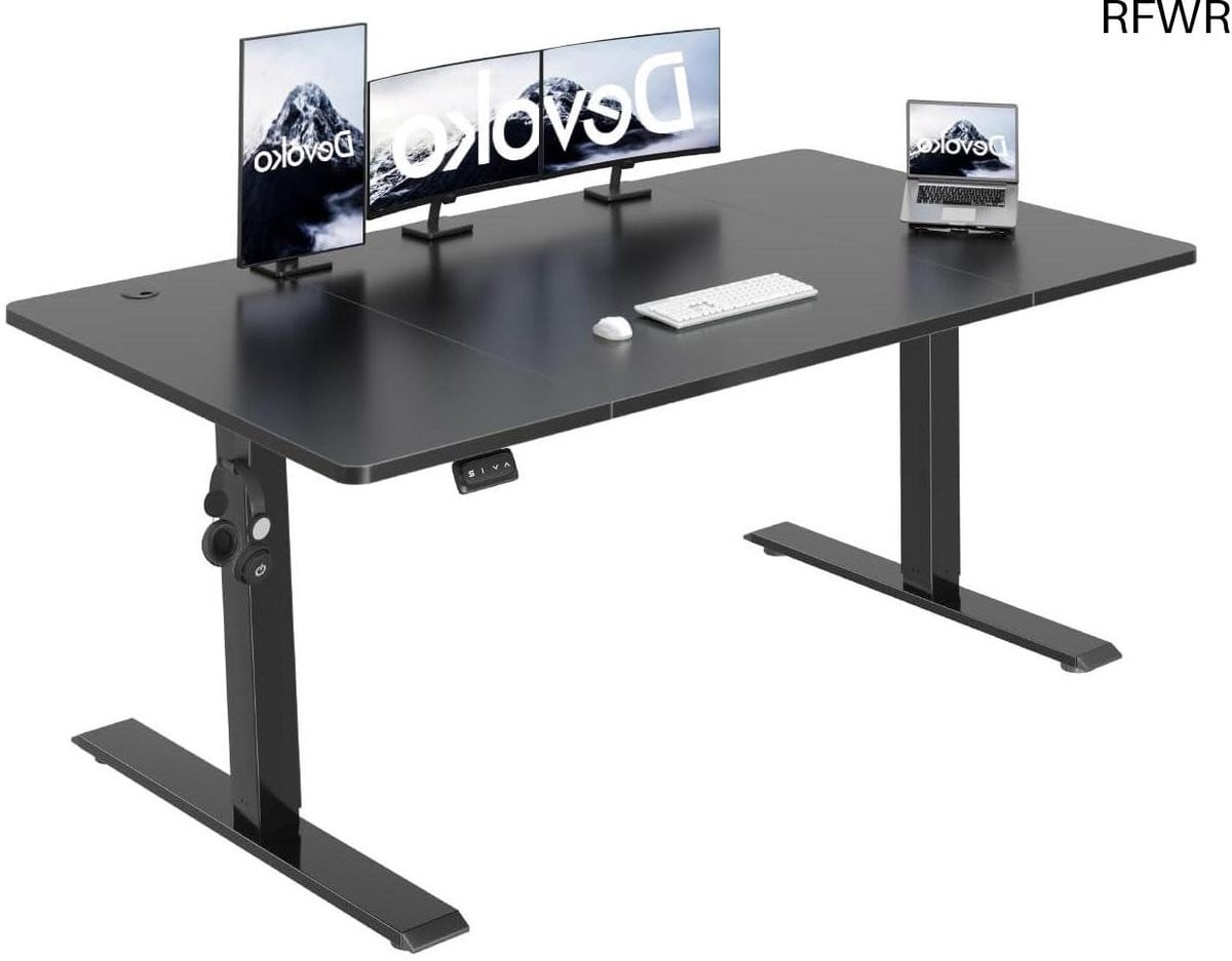 RFWR Elektrisch Verstelbaar Computerbureau met Geheugenfunctie - Zwart - Breedte: 160 cm, Diepte: 70 cm