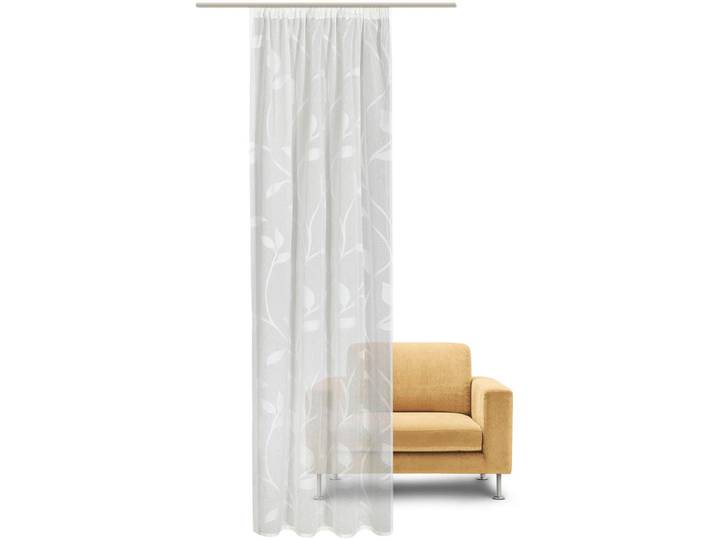 Gardine GERSTER Orsina Gr. 1, weiss (sanftes weiß), B:140cm H:245cm, Wirkware, Polyester, Gardinen, Gardine, Fertigschal - nature line