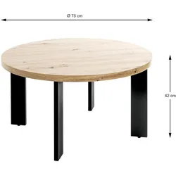 HAKU Möbel, Couchtisch + Beistelltisch, Couchtisch (75 x 42 cm)