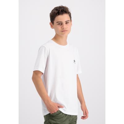 T-Shirt ALPHA INDUSTRIES "Basic SL T-Shirt K", Mädchen, Gr. 16, weiß, Obermaterial: 100% Baumwolle, Shirts T-Shirt