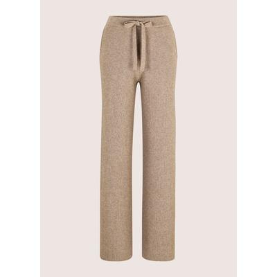 Schlupfhose MADELEINE "Hose Weite Strick-Hose mit Bindeband", Damen, Gr. 34, cappuccino, melange, Modern, weit, Hosen Schlupfhose